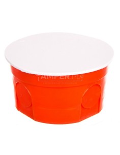 Puszka podtynkowa 80mm czerwona z pokrywą PO-80 0283-00 /50szt/