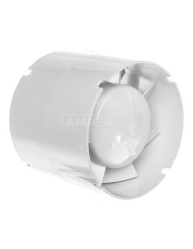 Wentylator kanałowy fi 100 230V 14W 107m3/h 36dB o przepływie mieszanym z timerem biały 100VKO1T