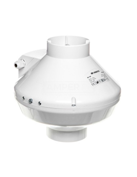 Wentylator kanałowy odśrodkowy fi 100 230V 80W 205m3/h 36dB biały VK100