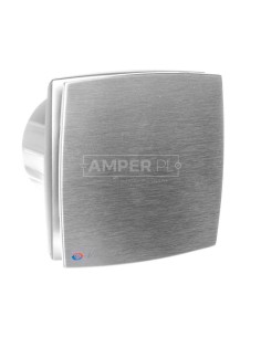 Wentylator osiowy fi 100 230V 14W 88m3/h 33dB standard szczotkowane aluminium 100LDAMET