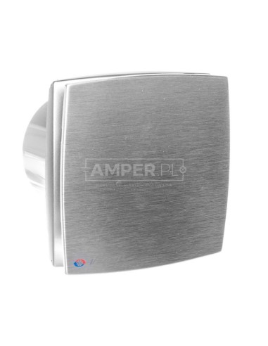 Wentylator osiowy fi 100 230V 14W 88m3/h 33dB standard szczotkowane aluminium 100LDAMET