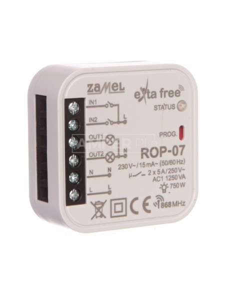 Radiowy odbiornik dopuszkowy 2-kanałowy ROP-07 EXF10000104