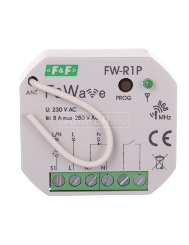 Radiowy pojedyńczy przekaźnik bistabilny - montaż P/t 85-265V AC/DC FW-R1P