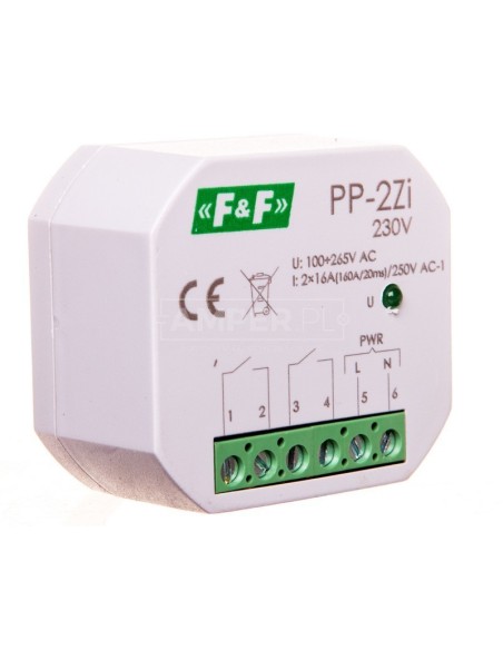 Przekaźnik elektromagnetyczny 2Z 16A 100-265V AC (160A/20ms) PP-2Zi-230V