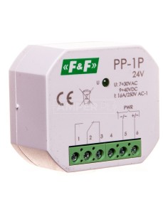 Przekaźnik elektromagnetyczny 1P 16A 7-30V AC/9-40V DC PP-1P-24V