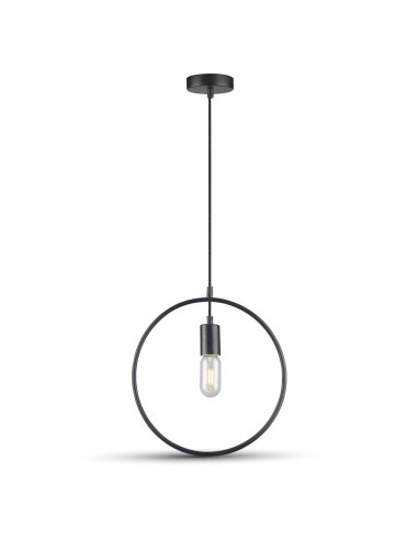 Lampa Wisząca VT-7322 E27 Max. 60W Koło Czarna 3836