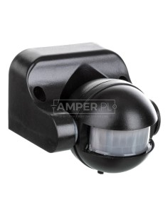 Czujnik ruchu CR-1 1200W AC 220-240V 180 st. IP44 natynkowy czarny, 10m ± 1,8- 2,5m nie współpracuje Z LED CR-CR