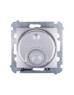 Simon 54 Czujnik ruchu z przekaźnikiem i zabezpieczeniem srebrny mat DCR11P.01/43
