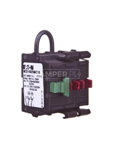 Styk pomocniczy z samokontrolą 1Z 2R montaż czołowy M22-K02SMC10 121474