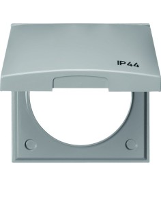 Integro Flow Ramka z pokrywą z nadrukiem "IP44", szary, połysk 918282597 Berker Hager