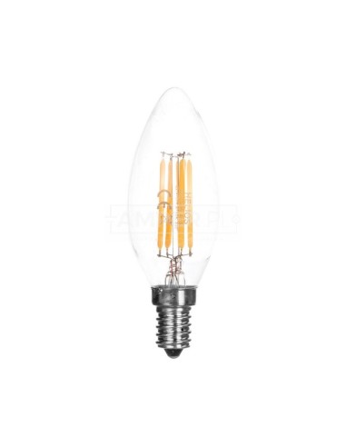 Żarówka LED filament świecowa 230V 4W E14 470lm C35 2700K 25000h LED-2722