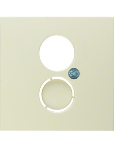 B.Kwadrat/S.1 Płytka czołowa do gniazda głośnikowego i przyłączy miniaturowych, kremowy, połysk 11968982 Berker Hager