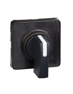 Zestaw instal. przeł. piórk. krzywk., do montażu na panelu szafy, czarny uchw. KZ91H