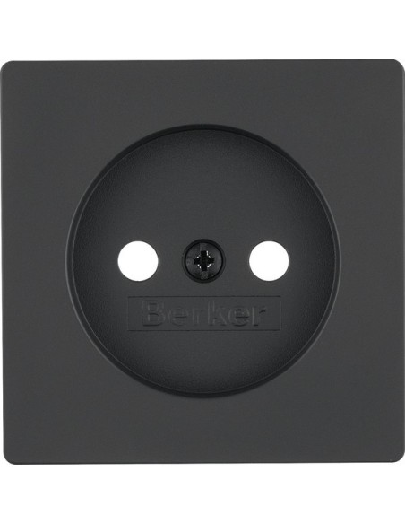 Q.x Płytka czołowa do gniazda bez uziemienia, antracyt aksamit 3967036086 Berker Hager
