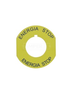 Tabliczka opisowa żółta okrągła fi42 ENERGIA STOP ST22-4509\P02