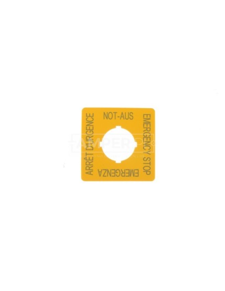 Tabliczka opisowa żółta kwadratowa 50x50mm EMERGENCY STOP M22-XYK1 216484