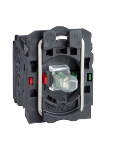 Zestaw świetlny biały z korpusem/kołnierzem mocującym zinteg. LED 24V 1NO+1NC ZB5AW0B15