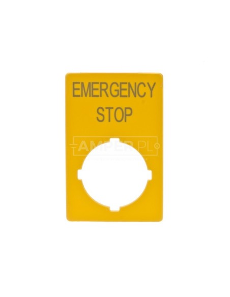 Tabliczka opisowa żółta prostokątna EMERGENCY STOP M22-XZK-GB99 216472