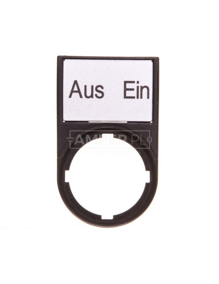 Tabliczka opisowa AUS-EIN 50x30mm czarna 22mm prostokątna M22S-ST-D10 216490