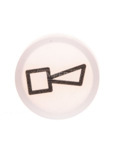 Soczewka przycisku 22mm płaska biała z symbolem M22-XDLH-W-X17 218358