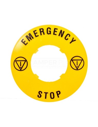 Szyld opisowy fi 60mm EMERGENCY/STOP LPXAU115