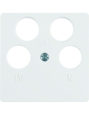 B.Kwadrat/K.1 Płytka czołowa do gniazda antenowego 4-wyjściowego, biały 148409 Berker Hager