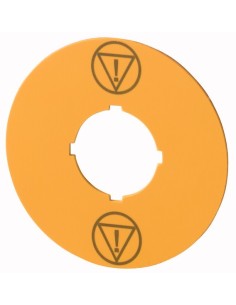 Tabliczka opisowa żółta okrągła fi60mm /KONTROLOWANY STOP/ M22-XBK-ESS 180472