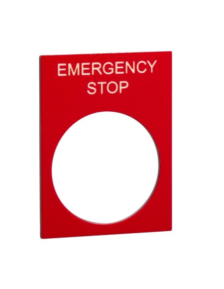 Etykieta, 30x40mm, czarny, EMERGENCY STOP ZB2BY2330