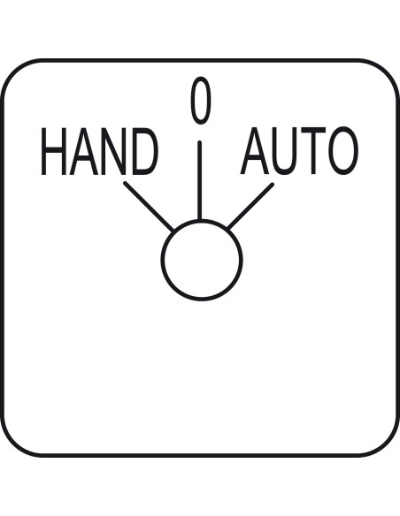 Etykieta łącznika krzywkowego HAND-O-AUTO, 45x45mm KZ18434L