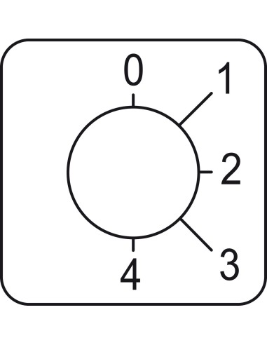 Etykieta łącznika krzywkowego 0 do 4, 45x45mm KZ18044