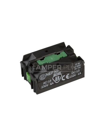 Styk pomocniczy 2Z montaż do ścianki tylnej W0-ŁEF-2X+WKRĘTY