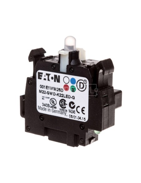 Styk pomocniczy 2P z diodą LED zieloną montaż czołowy SmartWire-DT 115980