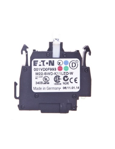 Styk pomocniczy 1Z 1R montaż czołowy dioda biała SmartWire-DT M22-SWD-K11LED-W 115972