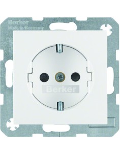 S.1/B.3/B.7 Gniazdo SCHUKO z uziemieniem, samozaciski, biały 47231909 Berker Hager