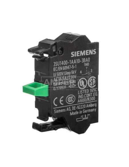 Blok styków 1Z montaż czołowy przyłącze sprężynowe Sirius ACT 3SU1400-1AA10-3BA0