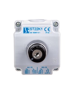 Kaseta sterownicza 1-otworowa przełącznik I-0 kluczyk 1Z szara ST22K1\07-1