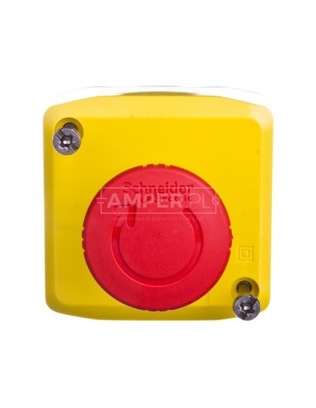 Kaseta z przyciskiem bezpieczeństwa przez obrót 1Z 2R żółta IP65 XALK178G
