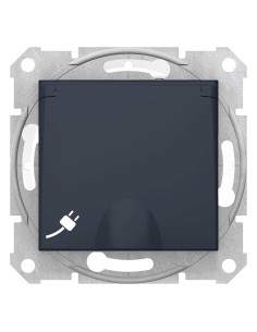 Sedna Gniazdo pojedyncze 2p+PE z przesłonami IP44 grafit SDN2800370