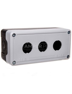 Kaseta sterownicza 3-otworowa fi22 pusta czarno-szara IP65 T0-PY3BOS