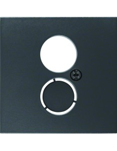 B.x Płytka czołowa do gniazda głośnikowego i przyłączy miniaturowych, antracyt 11961606 Berker Hager