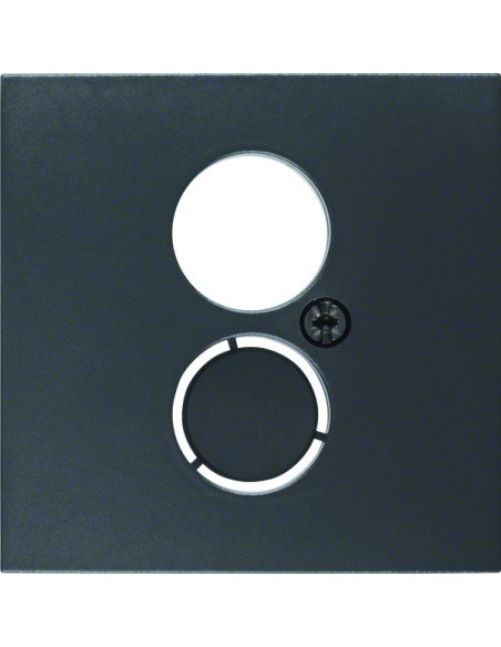 B.x Płytka czołowa do gniazda głośnikowego i przyłączy miniaturowych, antracyt 11961606 Berker Hager