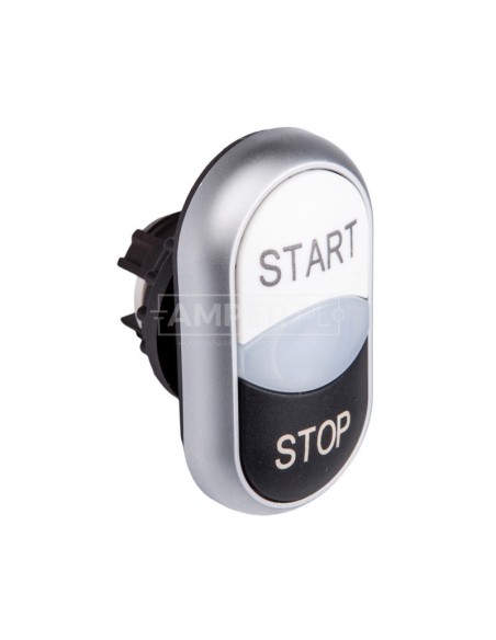 Napęd przycisku podwójny czarno/biały /START-STOP/ z podświetleniem z samopowrotem M22-DDL-WS-GB1/GB0 216708