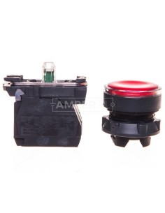 Przycisk sterowniczy 22mm czerwony z samopowrotem z podświetleniem 1Z 1R XB5AW34M5