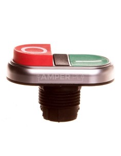 Napęd przycisku podwójny zielony/czerwony /O-I/ z samopowrotem wystający/płaski LPCB7223