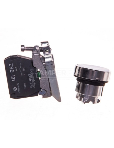 Przycisk sterowniczy 22mm biały 1Z z samopowrotem XB4BA11