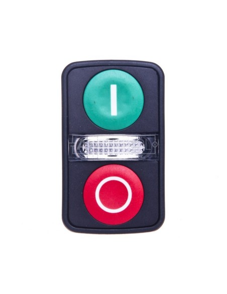 Napęd przycisku podwójny zielony/czerwony /O-I/ z podświetleniem z samopowrotem ZB5AW7A3741