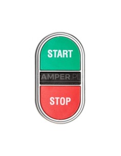 Przycisk sterowniczy dwuklawiszowy kryty z samoczynnym powrotem zielony/czerwony bez adaptera START-STOP LPCB7133