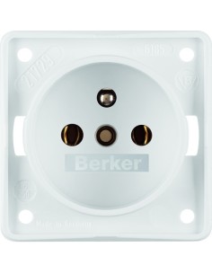 Integro Flow Gniazdo z uziemieniem, biały, mat 961852502 Berker Hager