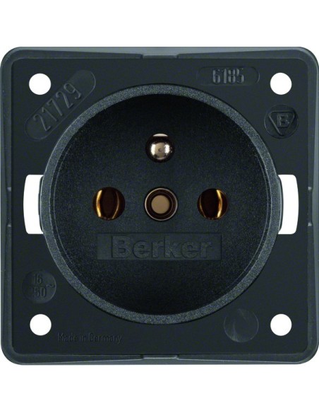 Integro Flow Gniazdo z uziemieniem, antracyt, mat 961852505 Berker Hager