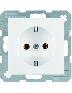 S.1/B.3/B.7 Gniazdo SCHUKO z uziemieniem, samozaciski, biały 47431909 Berker Hager